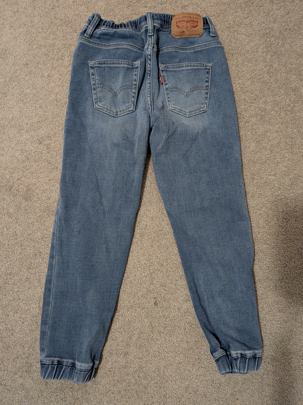 Levi’s Kids Denim Jogger Jeans Size 8 Blue Drawstring Elastic Cuff